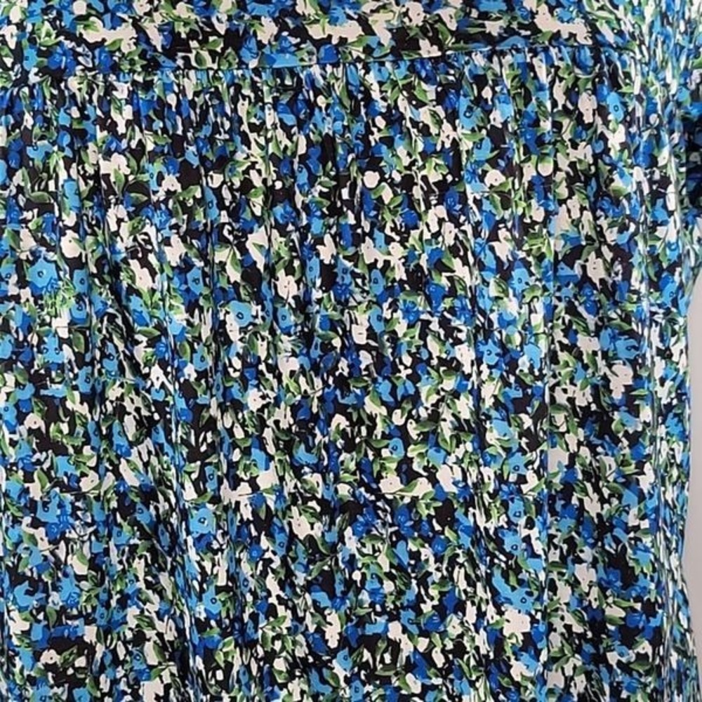 Wesso Blue Floral Short Sleeved Blouse - Picture 4 of 12
